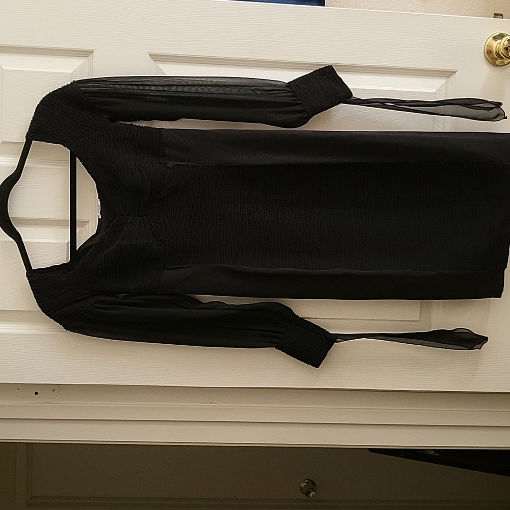 Wolford women's spandex black dress, with see thru sleeves, size S. Black - Picture 1 of 15